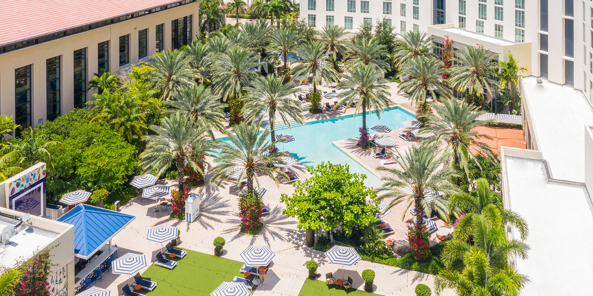 Hilton West Palm Beach pool aerial